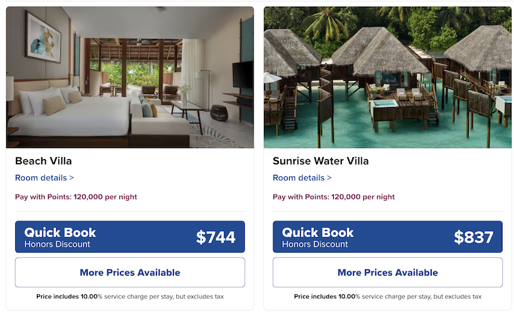 Conrad Maldives Rangali Island hilton redemptions